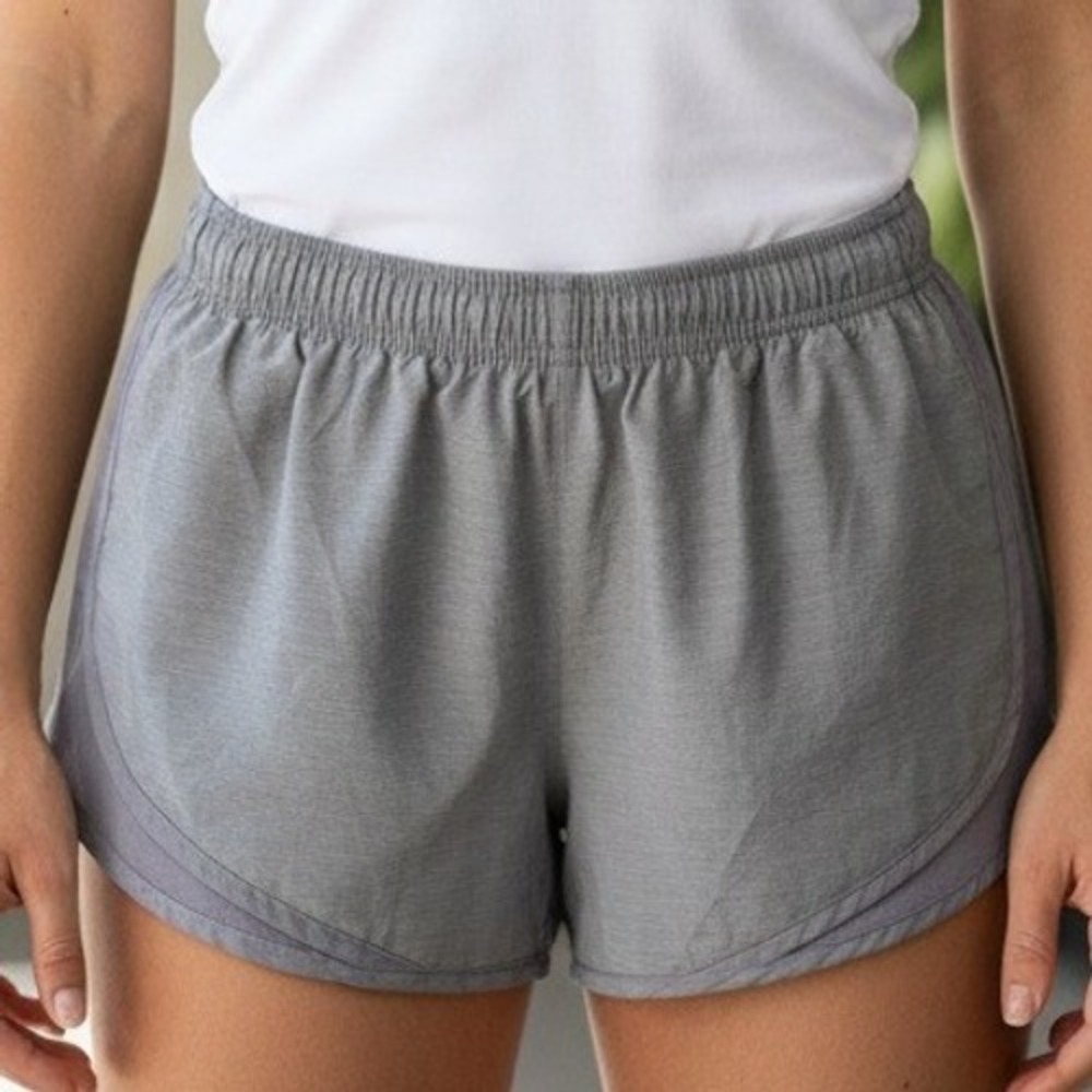 Nike Dri-FIT Women Gray Running Athletic Shorts Mesh Panels Pull On L